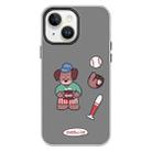 For iPhone 14 Plus Skin Feeling Jelly TPU Hybrid PC Phone Case(Baseball Brown Dog Black) - 1