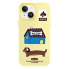 For iPhone 14 Plus Skin Feeling Jelly TPU Hybrid PC Phone Case(Dog House Yellow) - 1