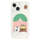 For iPhone 14 Plus Skin Feeling Jelly TPU Hybrid PC Phone Case(Birthday Puppy Beige) - 1