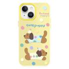 For iPhone 14 Plus Skin Feeling Jelly TPU Hybrid PC Phone Case(Cute Puppy Yellow) - 1