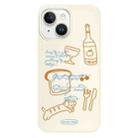 For iPhone 14 Skin Feeling Jelly TPU Hybrid PC Phone Case(Party Line Dog White) - 1