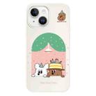 For iPhone 14 Skin Feeling Jelly TPU Hybrid PC Phone Case(Birthday Puppy Beige) - 1