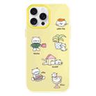 For iPhone 14 Pro Skin Feeling Jelly TPU Hybrid PC Phone Case(Daze Cat Yellow) - 1