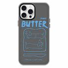 For iPhone 14 Pro Skin Feeling Jelly TPU Hybrid PC Phone Case(Bread Line Dog Black) - 1