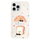For iPhone 14 Pro Max Skin Feeling Jelly TPU Hybrid PC Phone Case(Polka Dot Bread White) - 1