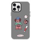 For iPhone 13 Pro Skin Feeling Jelly TPU Hybrid PC Phone Case(Baseball Brown Dog Black) - 1