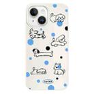 For iPhone 13 Skin Feeling Jelly TPU Hybrid PC Phone Case(Polka Dot Puppy White) - 1