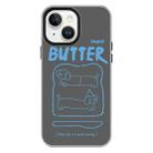 For iPhone 13 Skin Feeling Jelly TPU Hybrid PC Phone Case(Bread Line Dog Black) - 1