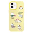 For iPhone 12 Skin Feeling Jelly TPU Hybrid PC Phone Case(Daze Cat Yellow) - 1