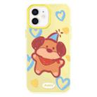 For iPhone 12 Skin Feeling Jelly TPU Hybrid PC Phone Case(Puppy Crayon Drawing Yellow) - 1