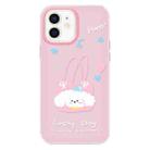 For iPhone 12 Skin Feeling Jelly TPU Hybrid PC Phone Case(Dog Tote Bag Pink) - 1