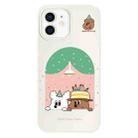 For iPhone 12 Skin Feeling Jelly TPU Hybrid PC Phone Case(Birthday Puppy Beige) - 1