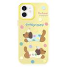 For iPhone 12 Skin Feeling Jelly TPU Hybrid PC Phone Case(Cute Puppy Yellow) - 1