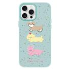 For iPhone 11 Pro Max Skin Feeling Jelly TPU Hybrid PC Phone Case(Three Puppies Light Green) - 1