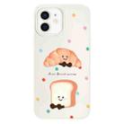 For iPhone 11 Skin Feeling Jelly TPU Hybrid PC Phone Case(Polka Dot Bread White) - 1