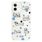 For iPhone 11 Skin Feeling Jelly TPU Hybrid PC Phone Case(Polka Dot Puppy White) - 1