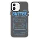 For iPhone 11 Skin Feeling Jelly TPU Hybrid PC Phone Case(Bread Line Dog Black) - 1