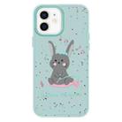 For iPhone 11 Skin Feeling Jelly TPU Hybrid PC Phone Case(Listen to Music Rabbit Light Green) - 1