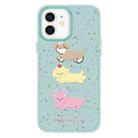 For iPhone 11 Skin Feeling Jelly TPU Hybrid PC Phone Case(Three Puppies Light Green) - 1