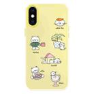 For iPhone X / XS Skin Feeling Jelly TPU Hybrid PC Phone Case(Daze Cat Yellow) - 1