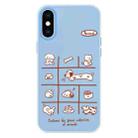 For iPhone X / XS Skin Feeling Jelly TPU Hybrid PC Phone Case(Red Line Dog Blue) - 1