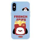 For iPhone X / XS Skin Feeling Jelly TPU Hybrid PC Phone Case(French Fries Puppy Blue) - 1