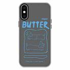 For iPhone X / XS Skin Feeling Jelly TPU Hybrid PC Phone Case(Bread Line Dog Black) - 1