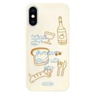 For iPhone X / XS Skin Feeling Jelly TPU Hybrid PC Phone Case(Party Line Dog White) - 1