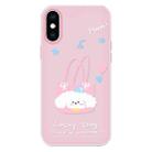 For iPhone X / XS Skin Feeling Jelly TPU Hybrid PC Phone Case(Dog Tote Bag Pink) - 1