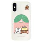 For iPhone X / XS Skin Feeling Jelly TPU Hybrid PC Phone Case(Birthday Puppy Beige) - 1