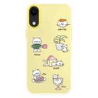 For iPhone XR Skin Feeling Jelly TPU Hybrid PC Phone Case(Daze Cat Yellow) - 1