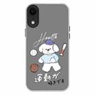 For iPhone XR Skin Feeling Jelly TPU Hybrid PC Phone Case(Baseball Little Dog Black) - 1