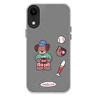 For iPhone XR Skin Feeling Jelly TPU Hybrid PC Phone Case(Baseball Brown Dog Black) - 1