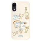 For iPhone XR Skin Feeling Jelly TPU Hybrid PC Phone Case(Party Line Dog White) - 1