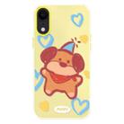 For iPhone XR Skin Feeling Jelly TPU Hybrid PC Phone Case(Puppy Crayon Drawing Yellow) - 1