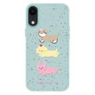 For iPhone XR Skin Feeling Jelly TPU Hybrid PC Phone Case(Three Puppies Light Green) - 1