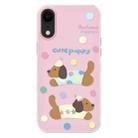 For iPhone XR Skin Feeling Jelly TPU Hybrid PC Phone Case(Cute Puppy Pink) - 1