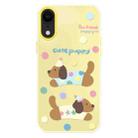 For iPhone XR Skin Feeling Jelly TPU Hybrid PC Phone Case(Cute Puppy Yellow) - 1