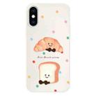 For iPhone XS Max Skin Feeling Jelly TPU Hybrid PC Phone Case(Polka Dot Bread White) - 1