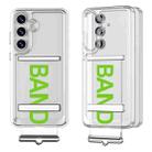For Samsung Galaxy S24 FE 5G GKK Space Series Clear Wristband Holder Phone Case(Transparent Green) - 1