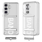For Samsung Galaxy S24 FE 5G GKK Space Series Clear Wristband Holder Phone Case(Transparent Silver) - 1