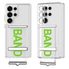 For Samsung Galaxy S25 Ultra 5G GKK Space Series Clear Wristband Holder Phone Case(Transparent Green) - 1
