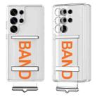 For Samsung Galaxy S25 Ultra 5G GKK Space Series Clear Wristband Holder Phone Case(Transparent Orange) - 1