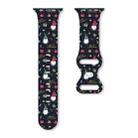 For Apple Watch 46mm / 49mm / 45mm / 44mm Christmas Pattern Butterfly Buckle Silicone Watch Band(Santa Claus Black) - 1