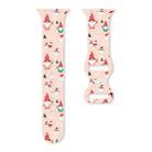 For Apple Watch 46mm / 49mm / 45mm / 44mm Christmas Pattern Butterfly Buckle Silicone Watch Band(Santa Claus Pink) - 1