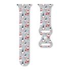 For Apple Watch 46mm / 49mm / 45mm / 44mm Christmas Pattern Butterfly Buckle Silicone Watch Band(Santa Claus Grey) - 1
