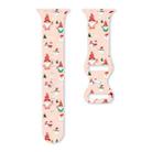 For Apple Watch 42mm / 41mm / 40mm / 38mm Christmas Pattern Butterfly Buckle Silicone Watch Band(Santa Claus Pink) - 1