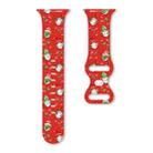 For Apple Watch 42mm / 41mm / 40mm / 38mm Christmas Pattern Butterfly Buckle Silicone Watch Band(Santa Claus Red) - 1