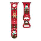 For Apple Watch 42mm / 41mm / 40mm / 38mm Christmas Pattern Butterfly Buckle Silicone Watch Band(Stitching Christmas) - 1