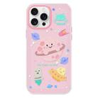 For iPhone 16 Pro Max Skin Feeling Jelly TPU Hybrid PC Phone Case(Planet Pink) - 1